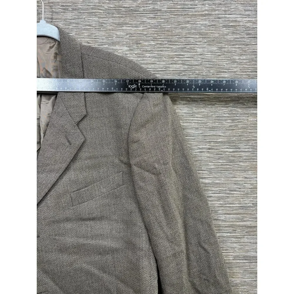 Giorgio Armani Blazer Mens 43R Brown Herringbone Wool Cotton Sport Coat Italy